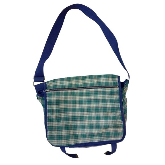 Vintage Gap Plaid Messenger Bag With Adjustable Strap Grunge Y2K - Picture 1 of 12